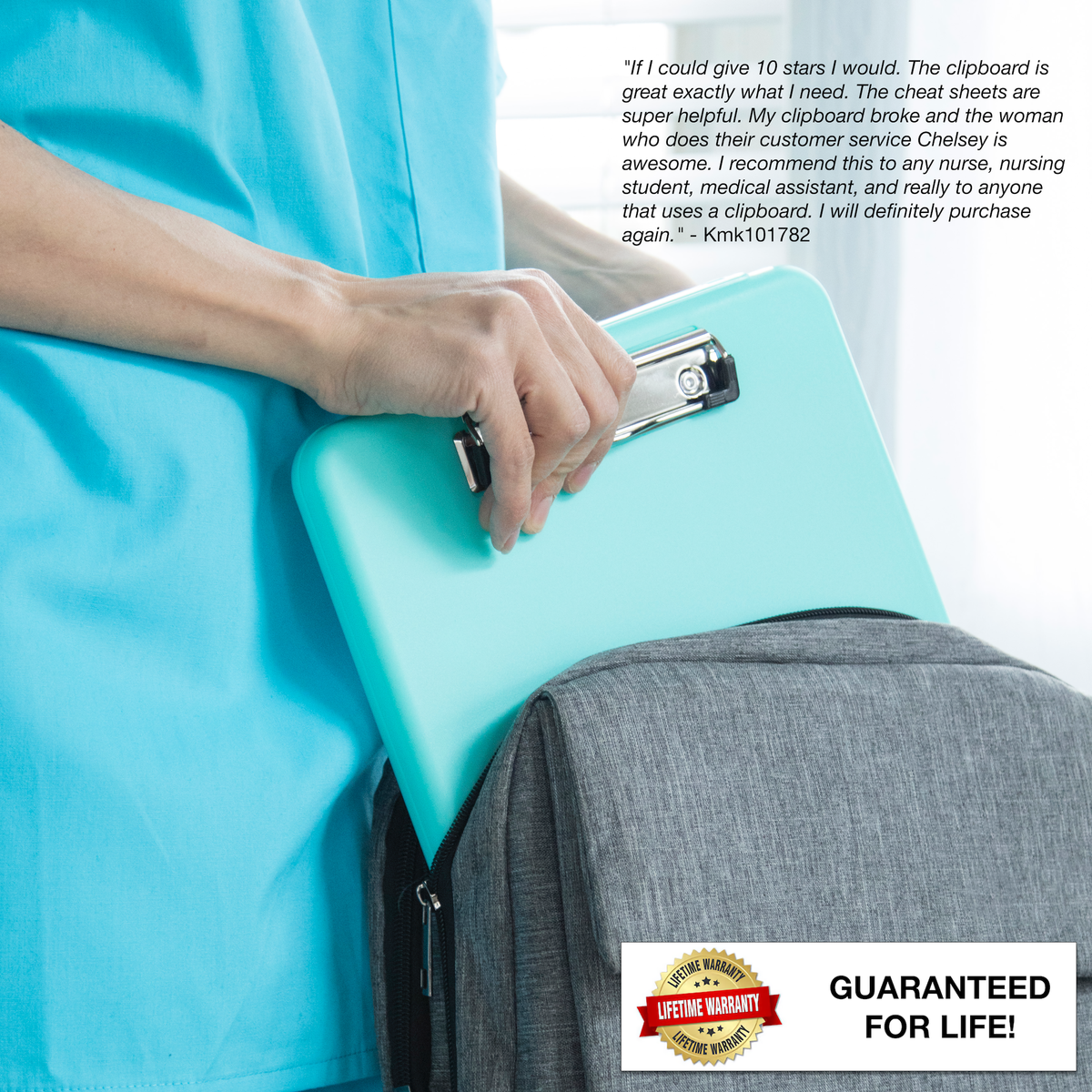 ClinicalGuru Set - Nursing Clipboard with Storage and Heavy Duty Cheat Sheet Set