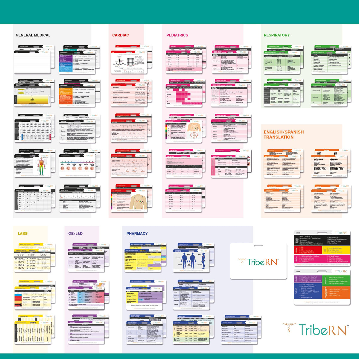 BadgeGuru Set 2.0 - 49 Nursing Badge Reference Cards
